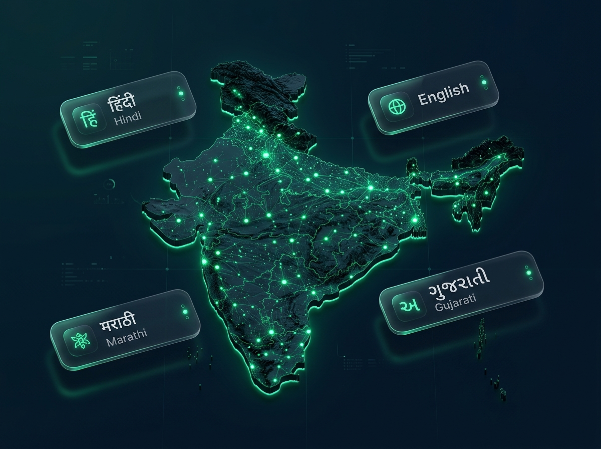 Regional Languages Supported - English, Hindi, Gujarati, Marathi